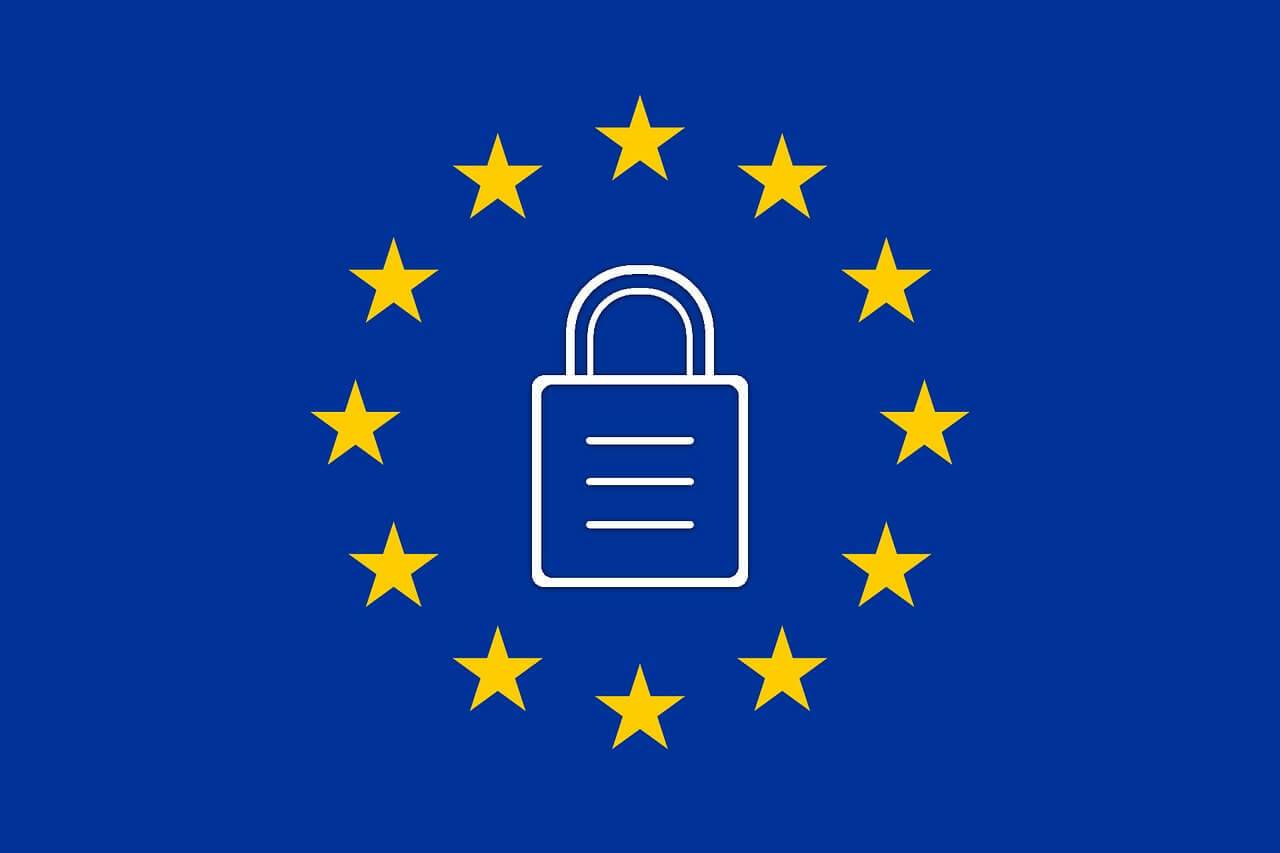 GDPR EU flag with lock