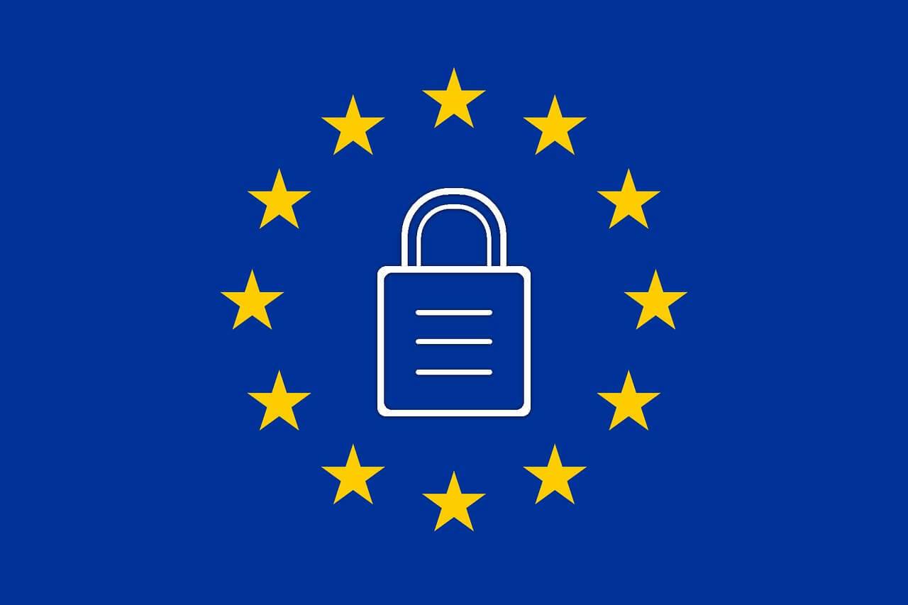 GDPR EU flag with lock