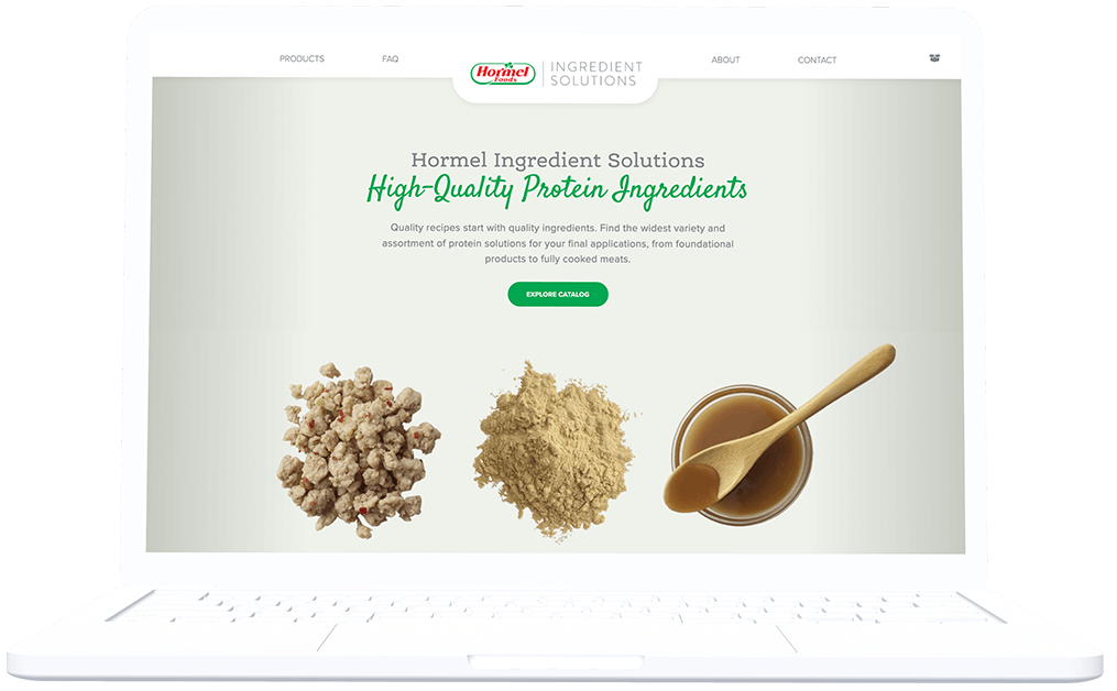 a mockup of the Hormel Ingredient Solutions website