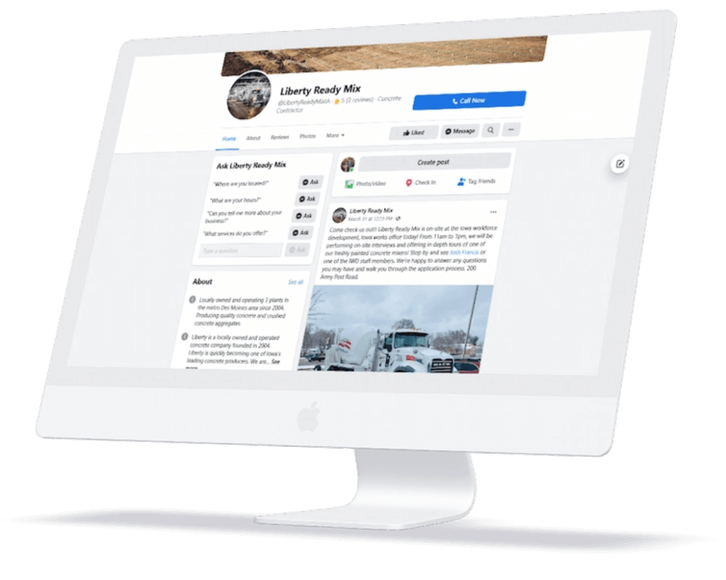 screen shot of liberty ready website